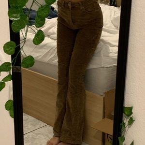 SHEIN brown corduroy flare pants